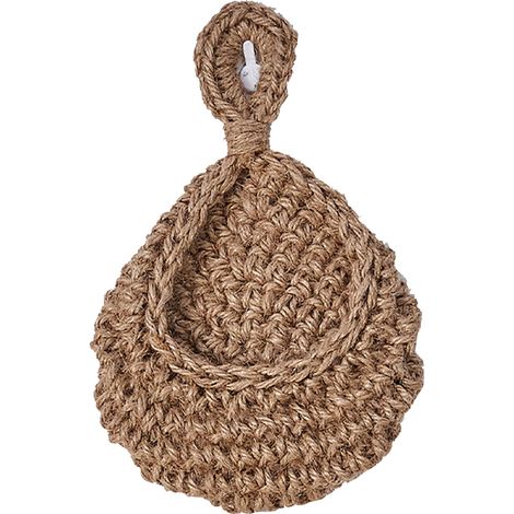 Panier De Fruits Et Legumes Suspendus Au Mur, Corbeille De Fruits Ou De Legumes Tissée à la Main en Forme De Goutte d'eau de Jute (1/5)