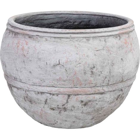 Macetero de fibra de vidrio blanco 43,5x43,5x32cm