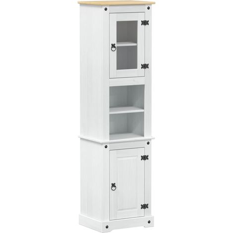 Maison Exclusive - Mobile da Bagno con porta Bianco 50 x 40 x 185 cm Pino massello