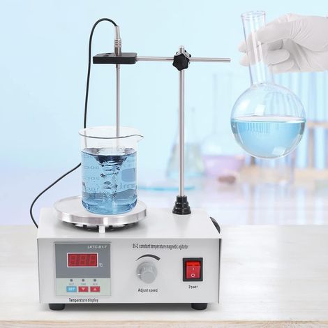 Agitateur Magnétique 2000ml 250w, Avec Affichage Numérique De La Température Et Réglage De La Vitesse Mélangeur Magnétique Avec Plaque Chauffante Et Barre D'Agitation Magnétiques, Pour Laboratoires (1/5)