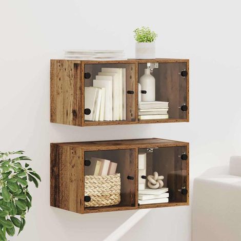 Wandschränke 2 pcs Altholz 68 x 37 x 35 cm Holzwerkstoff
