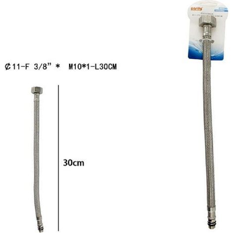 Trade Shop - FLYSIBLE TUBLE FLYSIBLE RUBINETTO MISCELAQUA 30 CM F 3/8 X M10/1 69390 -