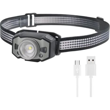 Wiederaufladbare LED-Stirnlampe, superhell, intelligente Stirnlampe, IPX5 wasserdicht, eingebauter Akku, Taschen-Stirnlampe für Kinder/Erwachsene zum Campen und Laufen [Energieklasse A+++] [Klasse (1/4)