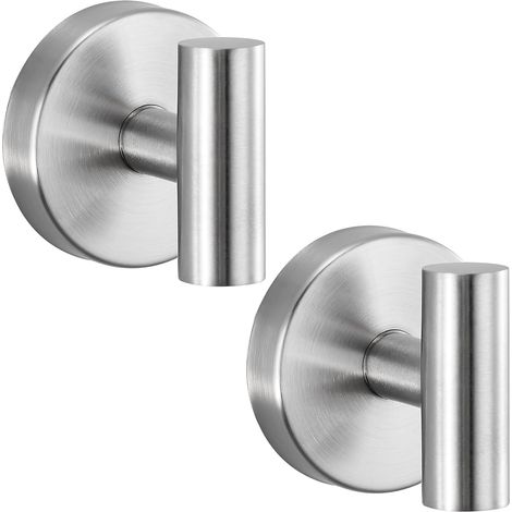 Ganchos con ventosa para colgar toallas sin necesidad de taladrar aptos para su instalación en el baño y la cocina (juego de 2, color plata). (1/5)