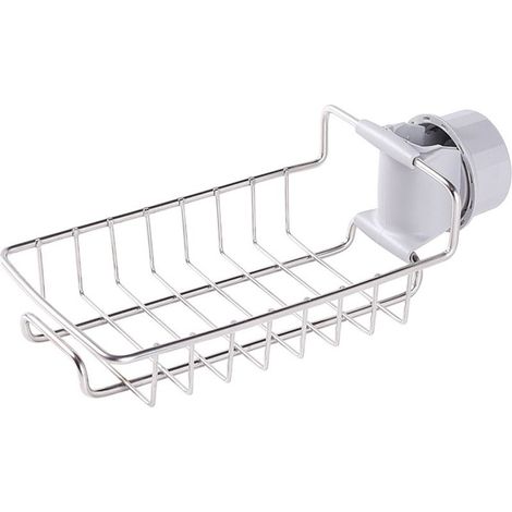 Étagère de douche suspendue en acier inoxydable - Sans perçage, organisateur gain de place avec crochet et panier à savon, compatible avec les barres de douche rondes de 20 à 25 mm (1/5)