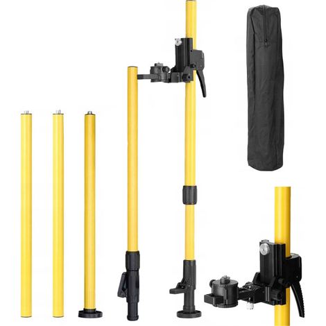 Rosfix Tyczka Rozporowa – Aluminiowy Ausziehstativ  455cm max. Höhe, 1/4" Gewinde, Teleskop, 2 kg  Baugewerbe  Stativ für Laser-Nivelliergeräte