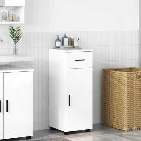 Badezimmerschrank mit Schubladen Hochglanz Weiß 30 x 35 x 80 cm