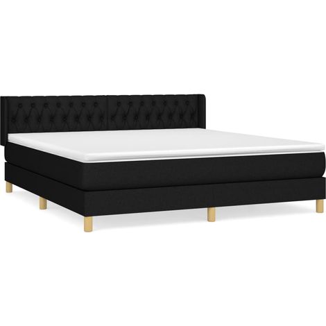 Maison Exclusive - Cama box spring con colchón tela negro 180x200 (1/5)