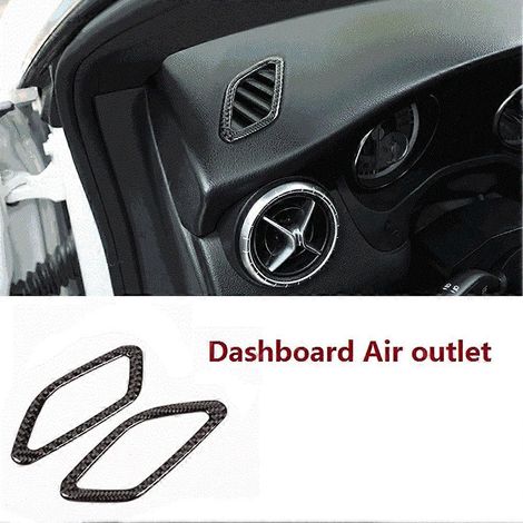 Accessoires de garniture de sortie d'air de climatisation en fibre de carbone pour tableau de bord Mercedes-Benz GLA, CLA, Classe W176, X156 et C117 (1/5)