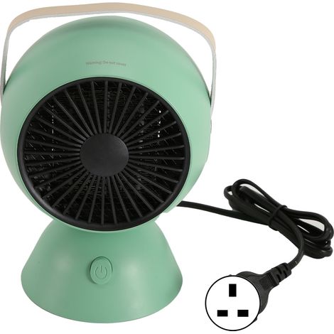 Mini radiateur soufflant 1300 W, portable, silencieux, à chauffage rapide, idéal pour la chambre, le bureau ou un bureau, avec température constante. Prise 100-240 V, vert.-AquaForge