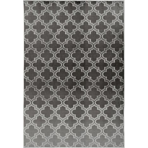 Tapis Vintage Fait Main "Monroe I" Anthracite 120 x 170 cm (1/4)