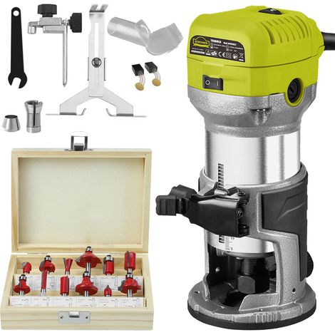 DEWINNER Affleureuse Défonceuse Trimmer Router Fraiseuse Électrique Outil à Bois 710W, 6 Vitesses Variables, 3 fixtures (1/4 Pouce/6mm/8mm), Profession Plastifieuse avec 12 Pcs Fraises & Accessoires (1/5)