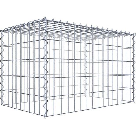 Gabiondeco - Gabion - Element de prolongation en hauteur 80 cm x 50 cm x 50 cm (L x H x P). maille 5 x 10 cm. Spirale. Attention : il manque une grille - Made in Germany (1/5)