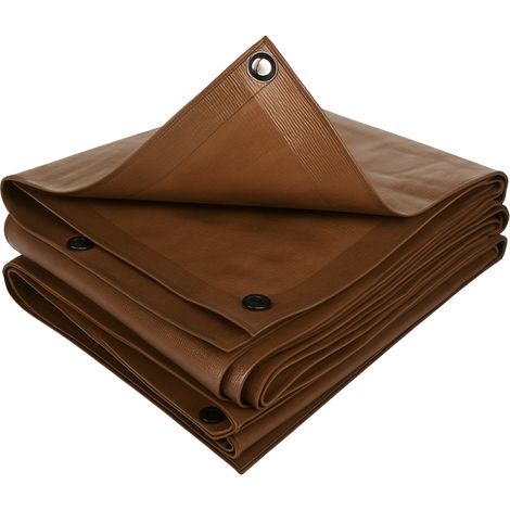 Terre Jardin – Bâche de protection marron 140g/m² – Renforcée anti-UV – Dimensions 5 x 8m – Résistante aux intempéries et déchirures