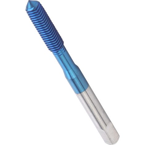 Taraud machine métrique à poignée droite, revêtement nano bleu, acier au tungstène, M5 (1/5)
