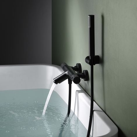 Imex -  Grifo Ducha y Bañera Termostatico Negro Serie Line