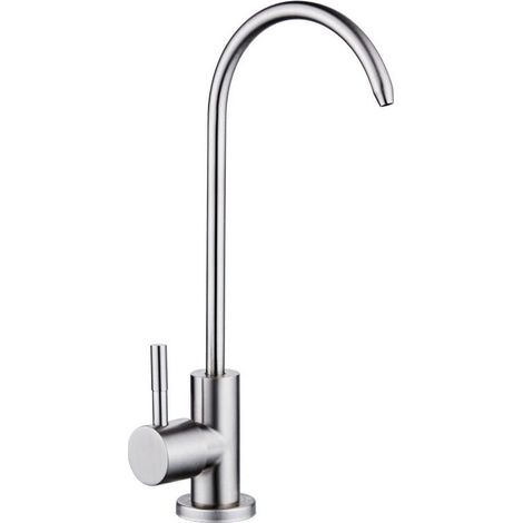 Robinet Col De Cygne - Robinet À Poignée Unique En Alliage De Zinc - Rotation 360° - Compatible Filtre Osmose Inverse - Pour Cuisine - 1 Pièce (1/5)