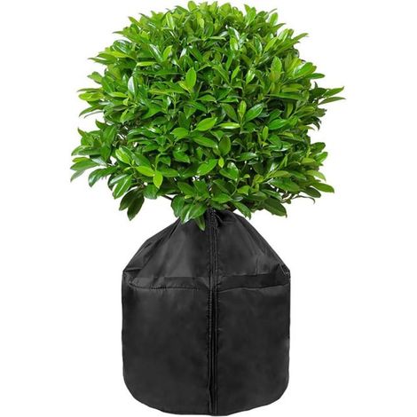 Cubierta de invierno para plantas, 4570 cm, reutilizable, adecuada para árboles y arbustos pequeños (1 pieza, negra) (1/4)