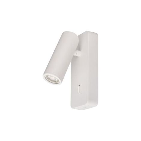 Mantra Aplique Lector Mini NOTTE GU10 (no incluida), con base rectangular 160cm H, blanco /negro/niquel satinado (1/2)