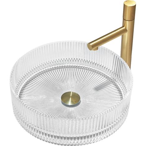 Mexen Eiva lavabo en verre à poser 39 x 39 cm, transparent - 24163900 (1/2)