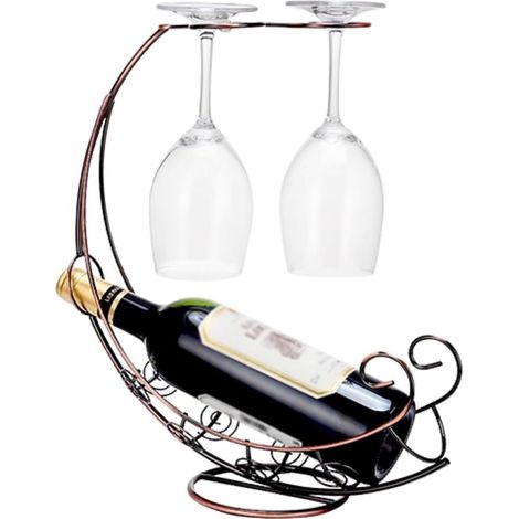 casier à vin de comptoir, Support à Verres vin, résistant l'usure et Durable, adapté aux Cuisines/Bars/Salons/magasins(Brass) (1/5)