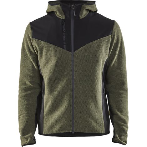 Chaqueta de trabajo de punto con softshell 5940 - Verde oscuro/Negro M (1/3)