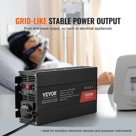 Onduleur à onde sinusoïdale pure - 1000 W onduleur CC 12 V vers (1/5)