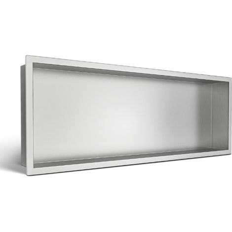 Wall-BOX ONE – Eingelassenes Regal aus Edelstahl, 90 x 30 x 7 cm (1/4)