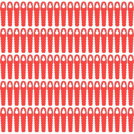 100 Ersatzmesser für Rasenmäher und Trimmer, 10 x 5 mm