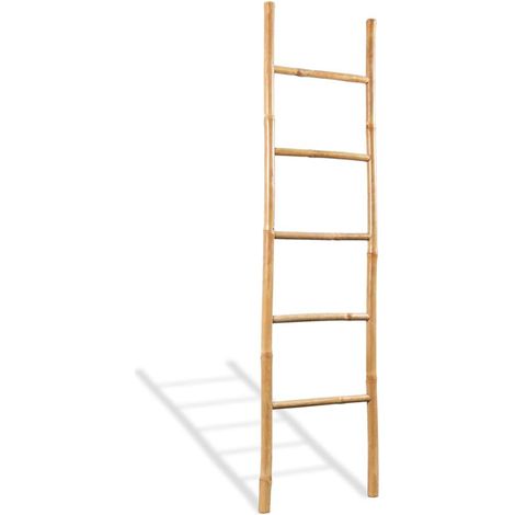 Scala portasciugamani 5 pioli bagno bambù 150 cm 020000680