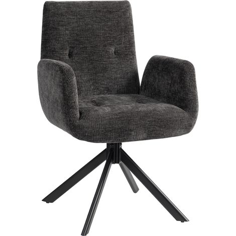 Sofasessel, Akzentstuhl, modernes Design, drehbar, bis 120 kg belastbar, schwarz
