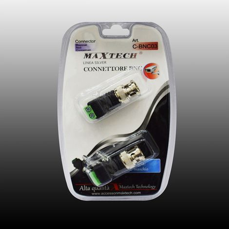 TRADE SHOP - Connettore Adattatore Bnc Maschio Telecamere Terminal Block 2pin Maxtech C-bnc03 -