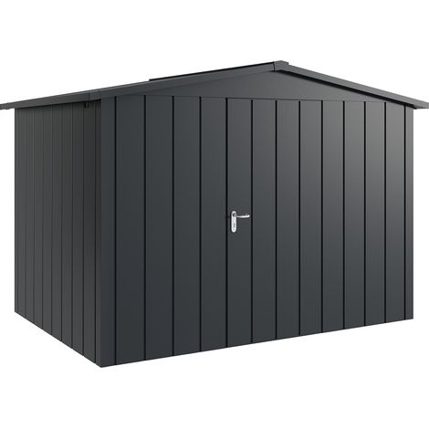 Hörmann Metall-Gerätehaus "Juno" mit Satteldach, JSD12 - Modern, 310 x 214 cm (B x T), anthrazit, 1-flüglige Tür, Anschlag rechts (1/5)