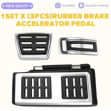 3-teiliges Set für VW Golf MK7 (1997–2019), Brems- und Gaspedale aus Edelstahl und Gummi (1/4)