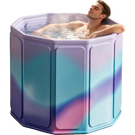 Baignoire pliable, baignoire de plein air pour bain chaud et bain de glace, 80x70 cm (1/5)