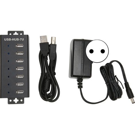 Hub USB 7 ports USB 2.0 Qualité Industrielle Hub Multiprise avec Protection Multiple Interface Multiple Prise EU 100‑240V (1/5)