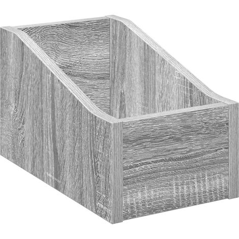 LP Record Box Grey Sonoma 18 x 32 x 18 cm Engineered Wood vidaXL (1/5)