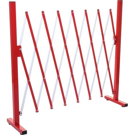 Grillage HWC-B34, grille protectrice télescopique, aluminium rouge/blanc - hauteur 103cm, largeur 28-200cm (1/5)