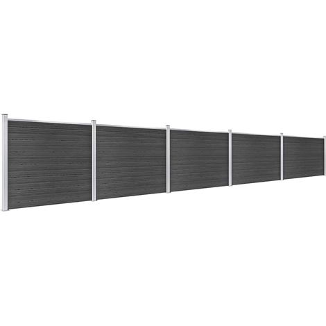 Maison Exclusive - Zaunelement Set WPC 872x146 cm Grau (1/5)