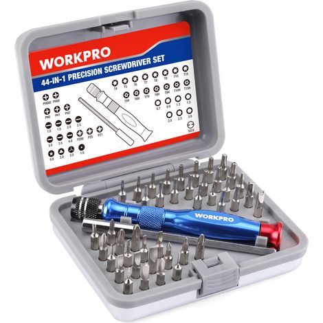 WORKPRO Tournevis de Précision 44 pièces, Kit Tournevis de Précision 42 Embouts de Tournevis en Acier S2 Résistant, Tournevis Manuel pour Réparation Lunettes, Montre, Téléphone, PC (1/5)
