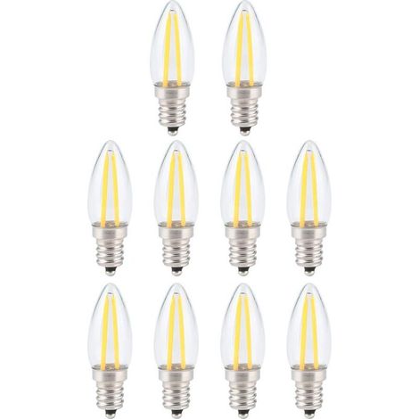 Ampoule à filament LED rétro à intensité variable, ampoule LED E12 2W blanc chaud avec protection des yeux (1/5)