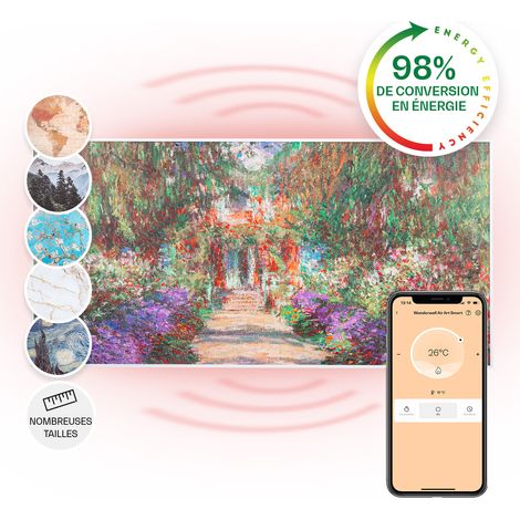 Klarstein Radiateur Infrarouge Mural Intelligent, Chauffage Infrarouge 700W, Panneau Chauffant Infrarouge, APP Mobile, Radiateur Electrique Extra Plat, Salle de Bain, Sans CO2, Faible Conso d'Energie (1/5)