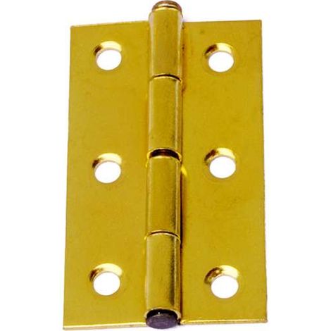Cerniere con spina fissa ferro ottonato 30 x 50 mm. 2 pz. (1/2)