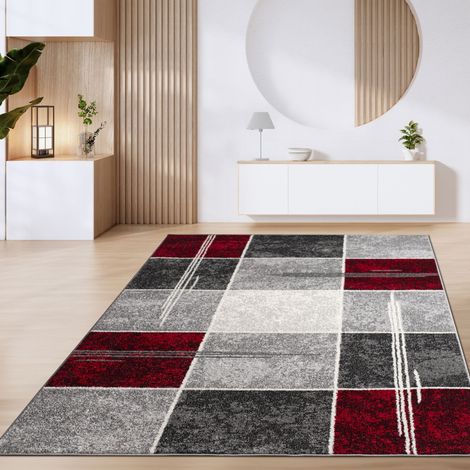 Paco Home Teppich Wohnzimmer Kurzflor Marokkanische Kreis Und Bordüren Muster Modern 80x150 cm, Rot 2