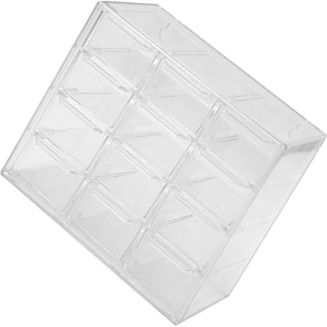 Staubdichte, transparente Aufbewahrungsbox aus Kunststoff mit 12 Fächern für Schmuck, Halsketten und Bastelmaterialien (1/5)