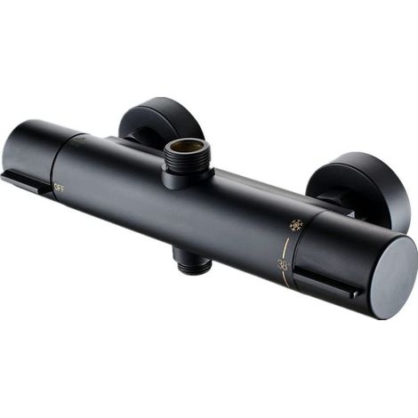 Mitigeur thermostatique de douche 38℃ – Robinet en laiton chromé – Sorties G 1/2" et 3/4" BSP – Contrôle de température rapide (1/5)