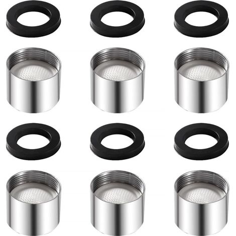 Embout de robinet M22, avec 6 joints toriques, filetage interne, accessoires de filtre pour robinet d'eau en acier inoxydable et ABS, pour cuisine et salle de bain.