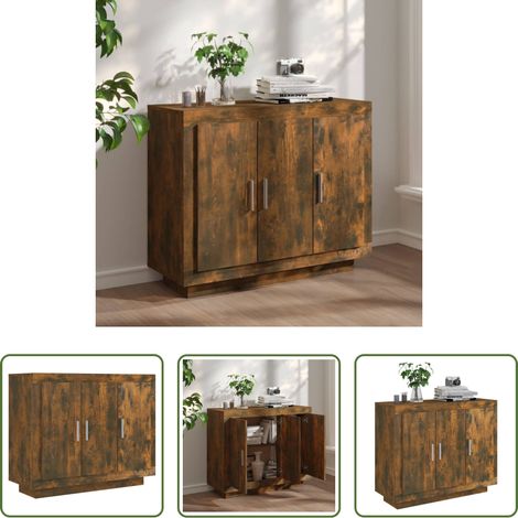 Holzschrank - Sideboard Räuchereiche 92x35x75 cm Holzwerkstoff (1/5)