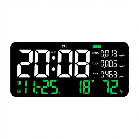 Digitale Wanduhr mit grüner LED-Beleuchtung (1/5)