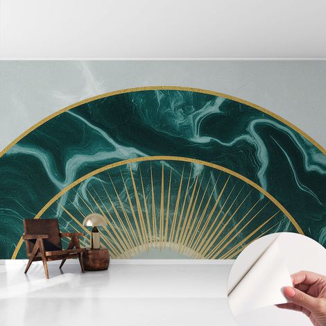 Tapete Selbstklebend - Wandtapete modern - Tapete mit Motiv - Tapete Schlafzimmer Eleganter Marmor 416x254 cm (1/5)